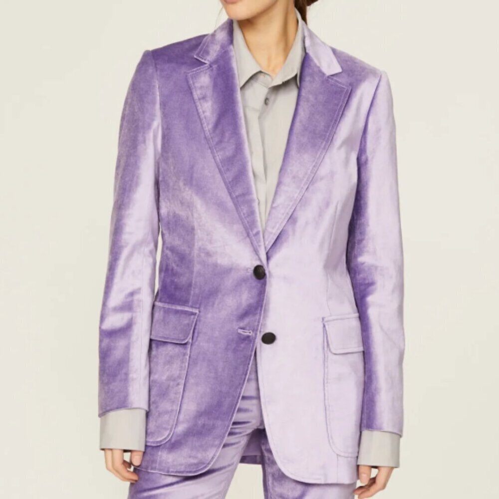 Rag & Bone 'Cody' Cotton-Blend Velvet Blazer, Violet